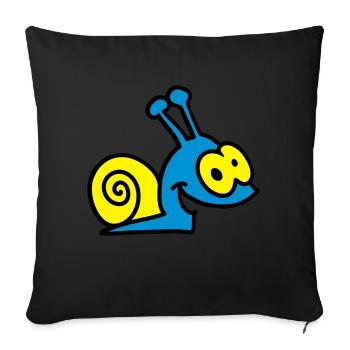 funny snail - 3 - Sofa pillow with filling 45cm x 45cm - black - Front