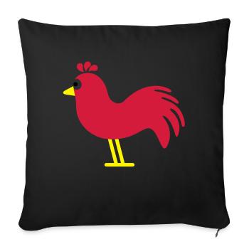 hahn - Sofakissen mit Füllung 45 x 45 cm - Schwarz - Vorne