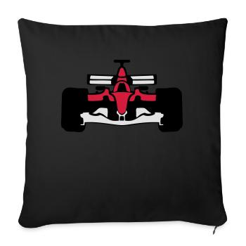 formule 1 voiture course 1072 - Coussin et housse de 45 x 45 cm - noir - Devant