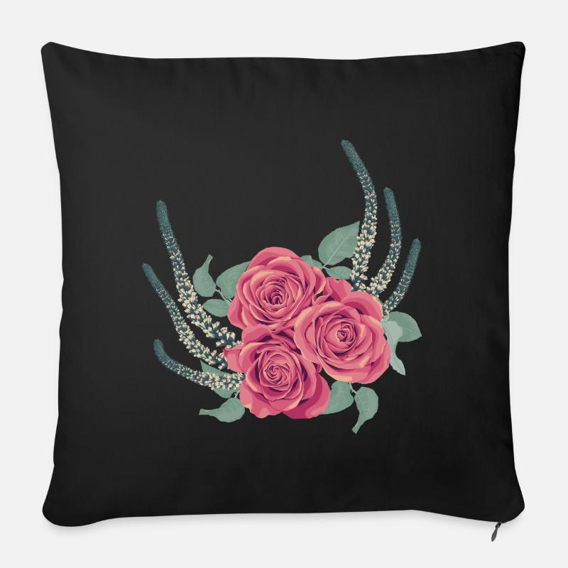 Blume - Sofakissen mit Füllung 45 x 45 cm - Schwarz