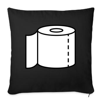 Klopapier für den Notfall - Sofakissen mit Füllung 45 x 45 cm - Schwarz - Vorne