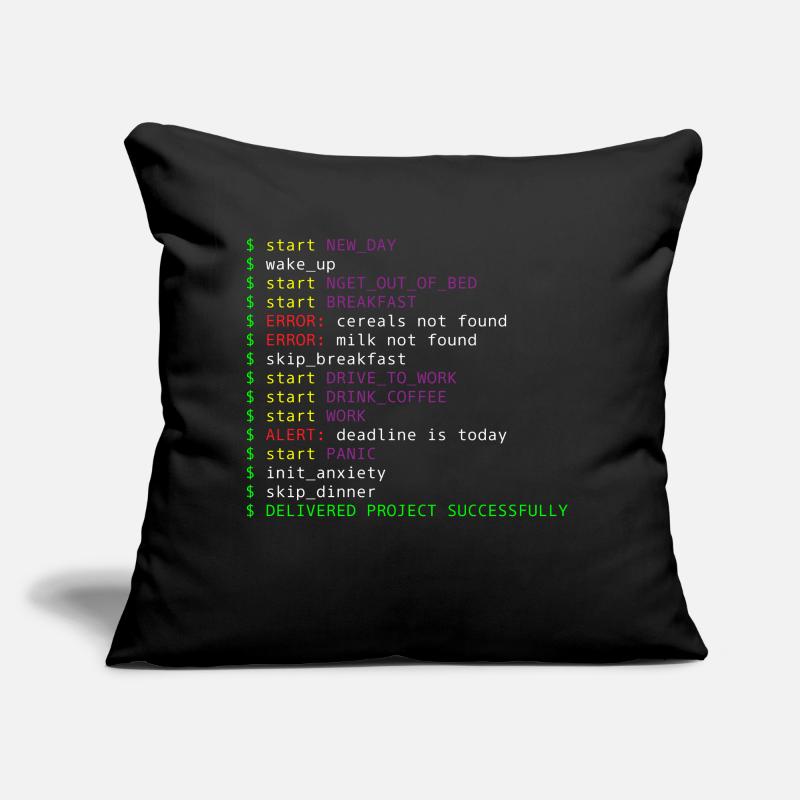 New day Programming Informatic Geschenk Spruch Sofakissen mit Füllung 45 x 45 cm
