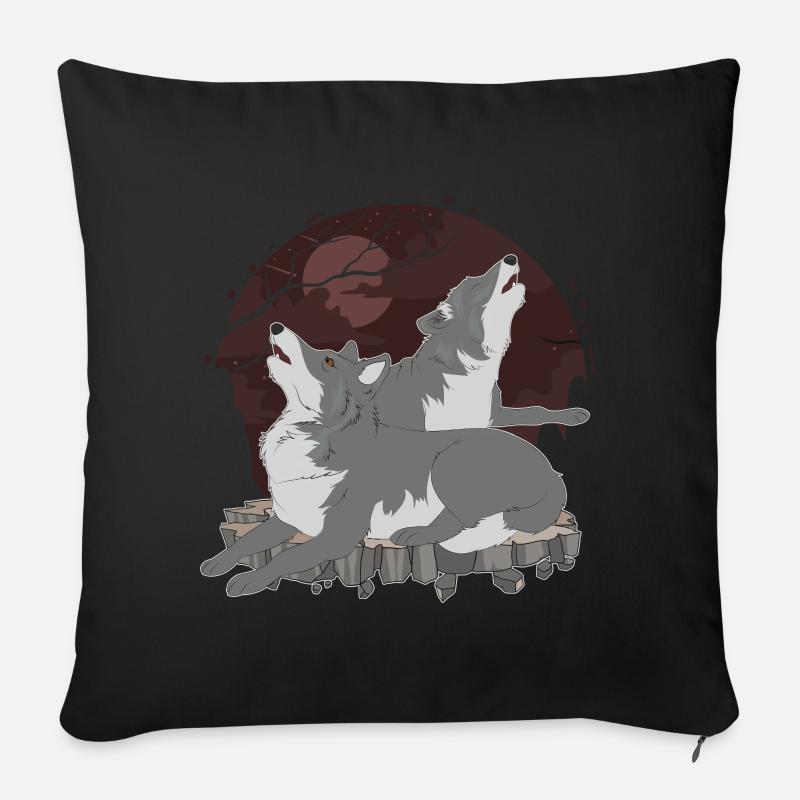 Wolf - Sofakissen mit Füllung 45 x 45 cm - Schwarz