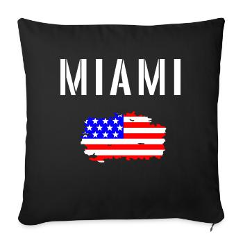 Miami Holiday USA Flag Travel America Florida - Sofa pillow with filling 45cm x 45cm - black - Front