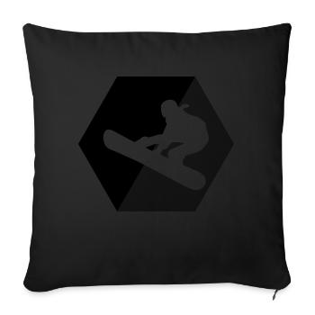 Snowboard Snowboarder - Coussin et housse de 45 x 45 cm - noir - Devant