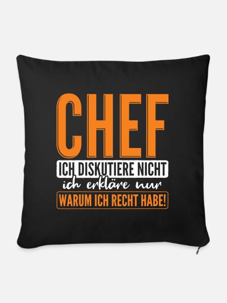 Chef Spruch - Sofakissen mit Füllung 45 x 45 cm - Schwarz