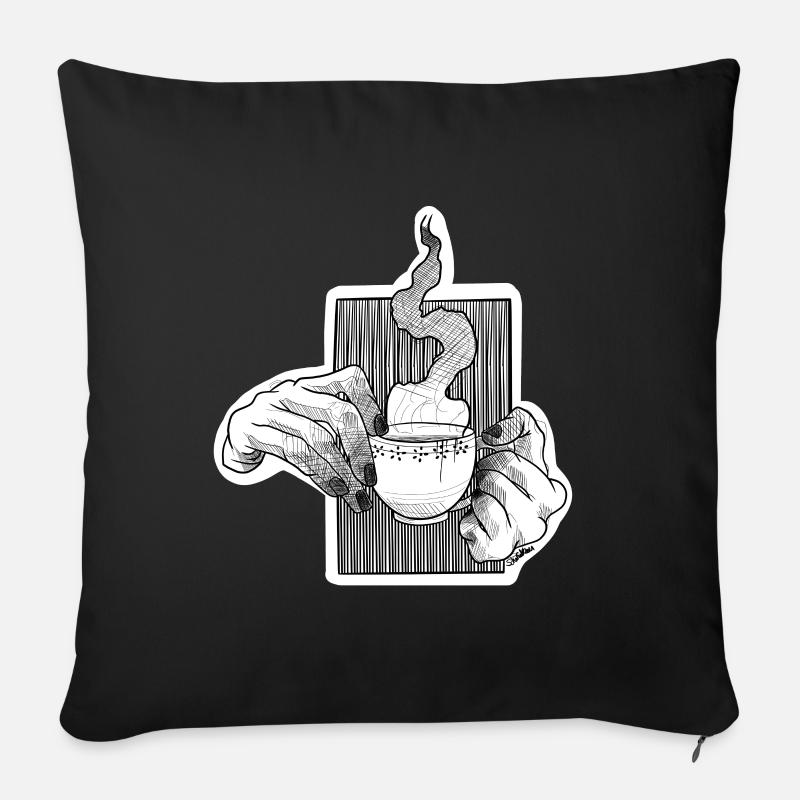 Coffee Time - Sofakissen mit Füllung 45 x 45 cm - Schwarz