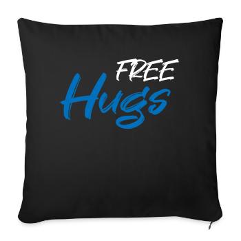 Free hugs - Sofa pillow with filling 45cm x 45cm - black - Front