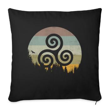 Triskele - Sofa pillow with filling 45cm x 45cm - black - Front