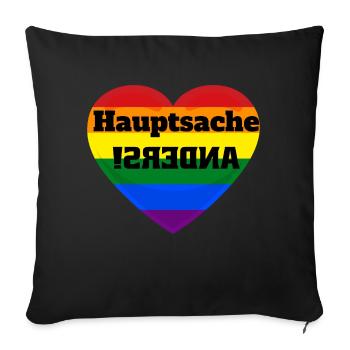 HAUPTSACHE ANDERS! - Sofakissen mit Füllung 45 x 45 cm - Schwarz - Vorne