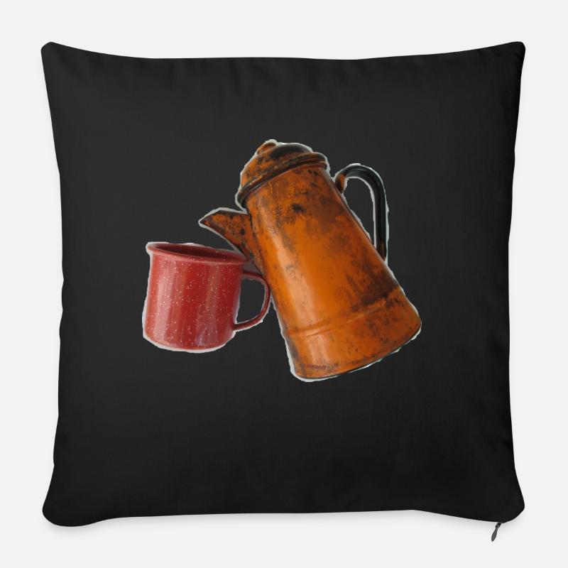 TOMZOFF Tasskaff - Sofakissen mit Füllung 45 x 45 cm - Schwarz