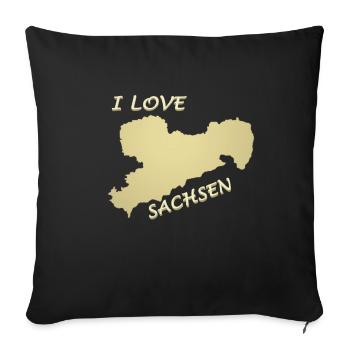 I Love Sachsen - Sofakissen mit Füllung 45 x 45 cm - Schwarz - Vorne