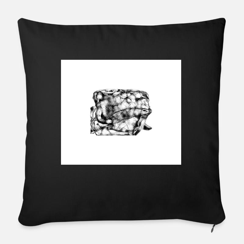 Serpent caché - Coussin et housse de 45 x 45 cm - noir