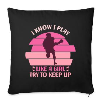 Lacrosse - Sofa pillow with filling 45cm x 45cm - black - Front