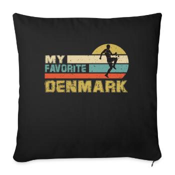 Denmark Soccer Football 2022 WM - Coussin et housse de 45 x 45 cm - noir - Devant