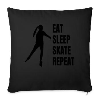 Roller Skate Inline Gift Inliner Skater Skate - Sofa pillow with filling 45cm x 45cm - black - Front