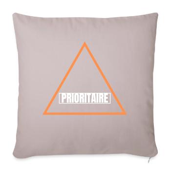 PRIORITAIRE-TEE-SHIRT - Coussin et housse de 45 x 45 cm - taupe clair - Devant