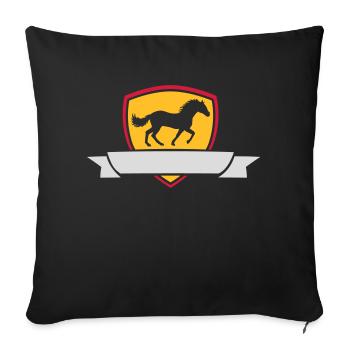 Insert Text Horse Banner - Sofa pillow with filling 45cm x 45cm - black - Front