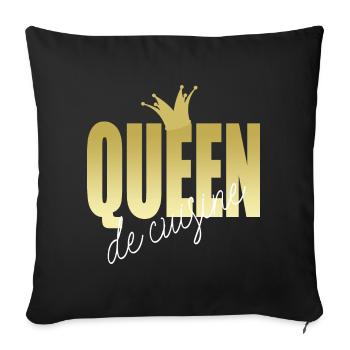 Königin der Küche - goldene Krone - Sofakissen mit Füllung 45 x 45 cm - Schwarz - Vorne