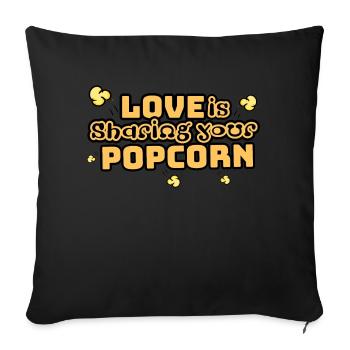 Popcorn Love - Coussin et housse de 45 x 45 cm - noir - Devant