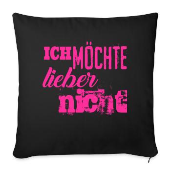 Bartleby der Schreiber - Ich möchte lieber nicht - Sofakissen mit Füllung 45 x 45 cm - Schwarz - Vorne