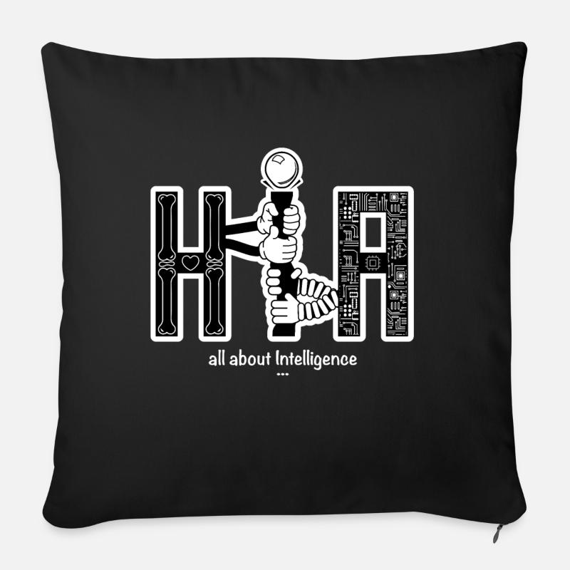 Human vs Artificial Intelligence - Sofakissen mit Füllung 45 x 45 cm - Schwarz