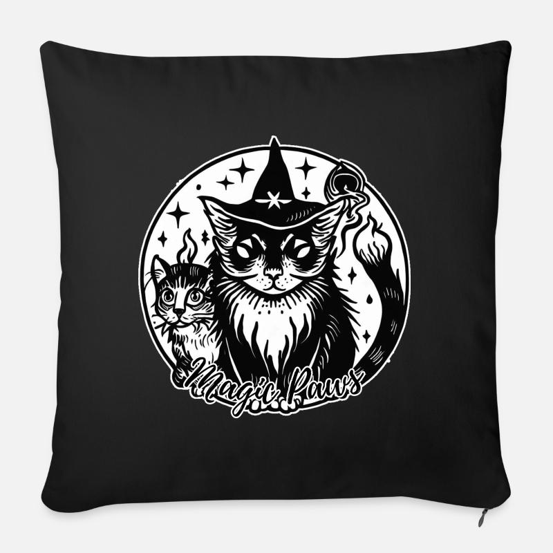 Magic Paws Cats - Sofakissen mit Füllung 45 x 45 cm - Schwarz