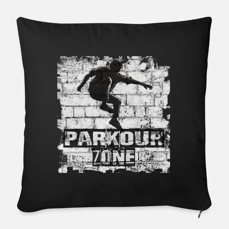 Parkour - Coussin et housse de 45 x 45 cm - noir