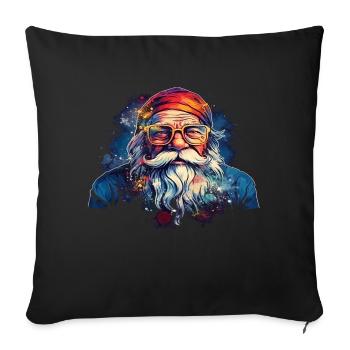 Drôle de Père Noël Noël Hiver - Coussin et housse de 45 x 45 cm - noir - Devant