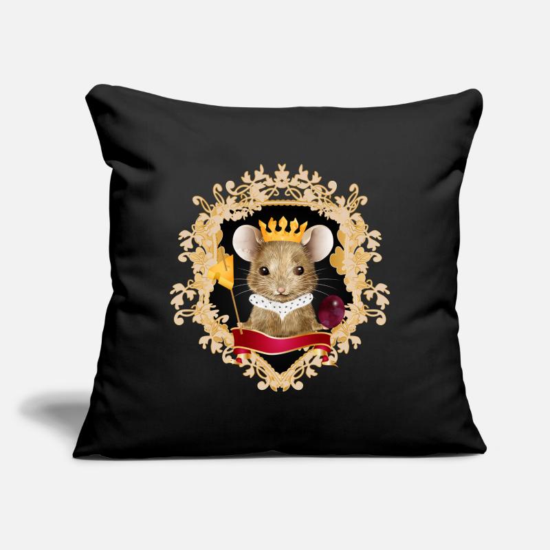 Mouse with cheese crown in royal frame Sofa pillow with filling 45cm x 45cm