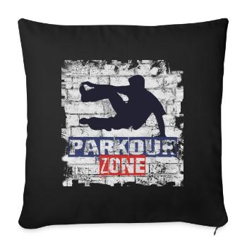 Le parkour - Coussin et housse de 45 x 45 cm - noir - Devant