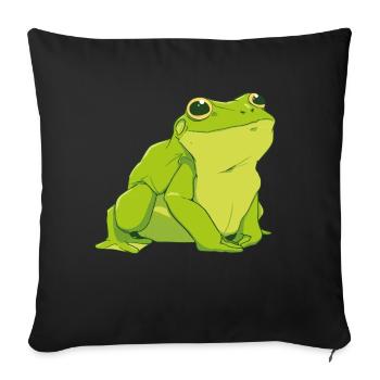 Happy Green Frog - Sofa pillow with filling 45cm x 45cm - black - Front