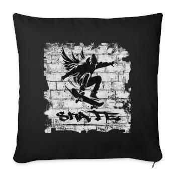 Skate - Sofa pillow with filling 45cm x 45cm - black - Front