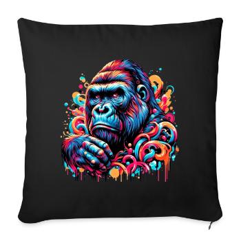 Gorilla - Sofa pillow with filling 45cm x 45cm - black - Front