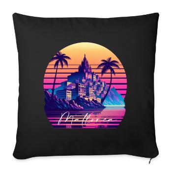 Majorca - Sofa pillow with filling 45cm x 45cm - black - Front