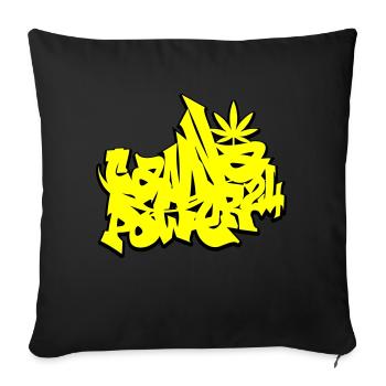 cannapower24 - Coussin et housse de 45 x 45 cm - noir - Devant