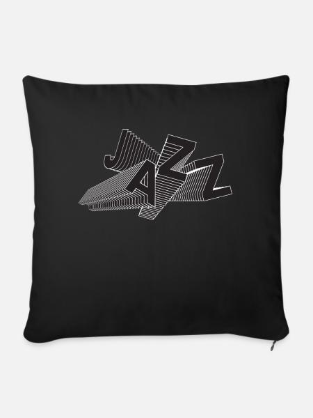 Jazz-Typografie-Logo-Design - Sofakissen mit Füllung 45 x 45 cm - Schwarz
