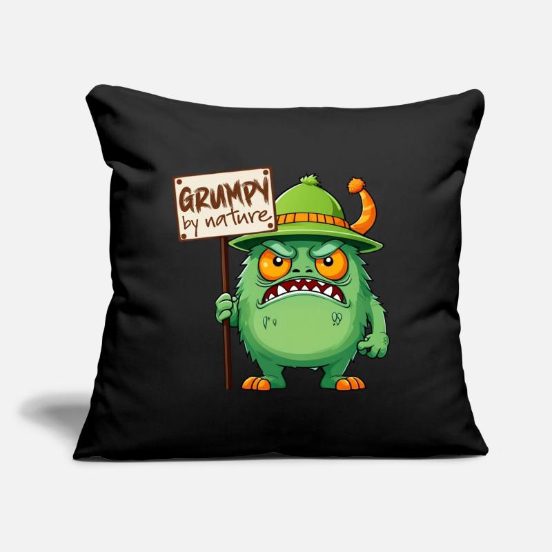 Funny monster grumpy grumpy bad-tempered Sofa pillow with filling 45cm x 45cm
