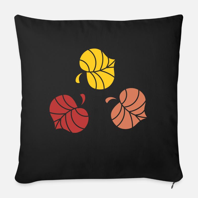 Feuilles en automne - Coussin et housse de 45 x 45 cm - noir