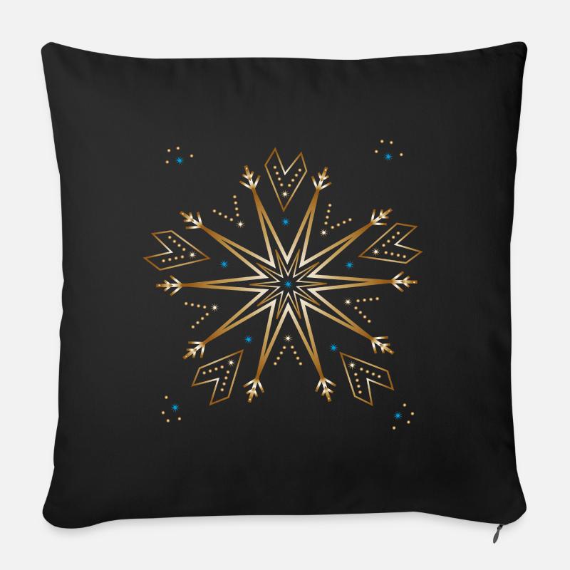 Weihnachtsstern - Sofakissen mit Füllung 45 x 45 cm - Schwarz