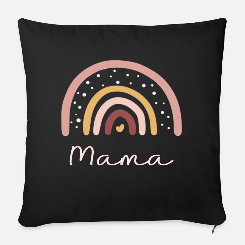 Maman arc-en-ciel - Coussin et housse de 45 x 45 cm - noir