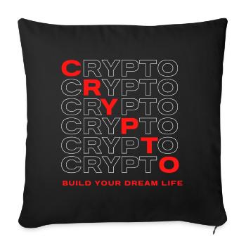 CRYPTO BUILD YOUR DREAM LIFE - Sofakissen mit Füllung 45 x 45 cm - Schwarz - Vorne