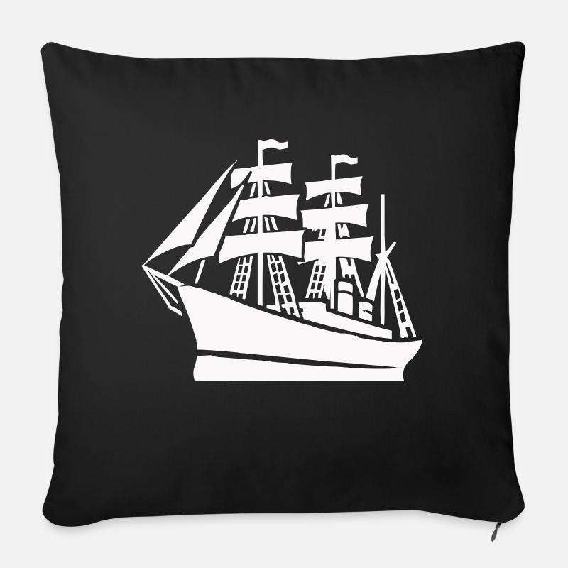Schiff Schifffahrt - Sofakissen mit Füllung 45 x 45 cm - Schwarz