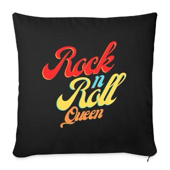 Rock n Roll Queen - Costume de danse rétro de style années 80 - Coussin et housse de 45 x 45 cm - noir - Devant