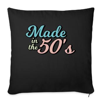 made in the 50s - Sofa pillow with filling 45cm x 45cm - black - Front