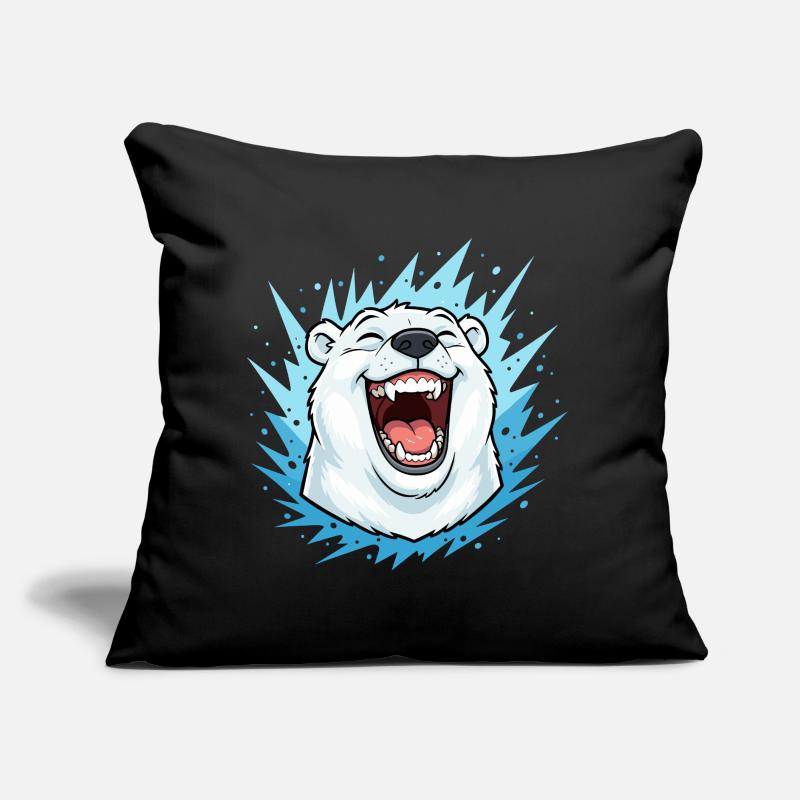 Lachender Eisbär im Blauen Blitz Sofakissen mit Füllung 45 x 45 cm