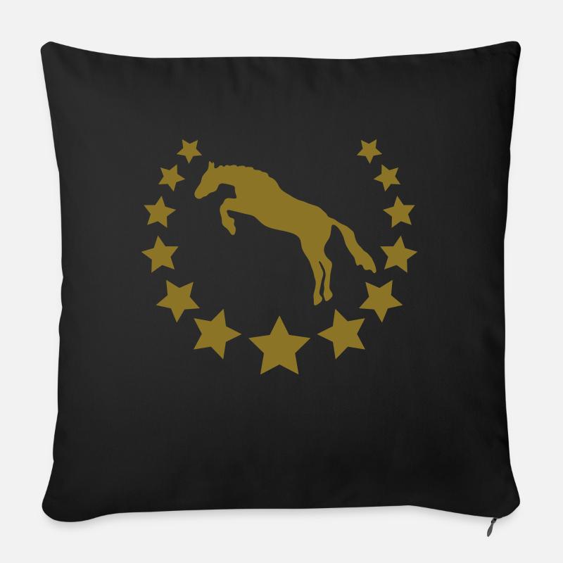 Stern Pferd - Sofakissen mit Füllung 45 x 45 cm - Schwarz