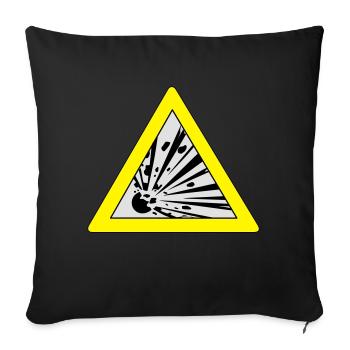 Verkehrsschild Explosion - Sofakissen mit Füllung 45 x 45 cm - Schwarz - Vorne