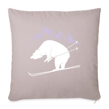 Snowboard Bear - Sofakissen mit Füllung 45 x 45 cm - helles Taupe - Vorne