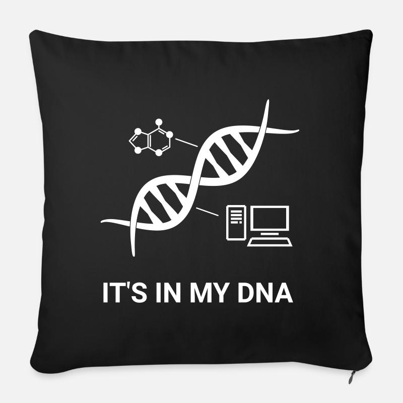 Ordinateur - C'est dans mon ADN (c'est dans mon sang) - Coussin et housse de 45 x 45 cm - noir